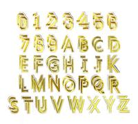 Iron on Letter and Number Patches, Embroidered Alphabet A-Z and Numbers 0-9, Blue, DIY Appliques for Clothes Hats Jeans Socks, 1-1.5 Inch, 72 Pieces (Golden Number Alphabet (72PCS))