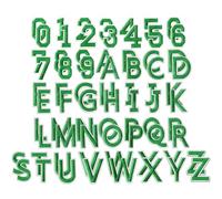Iron on Letter and Number Patches, Embroidered Alphabet A-Z and Numbers 0-9, Blue, DIY Appliques for Clothes Hats Jeans Socks, 1-1.5 Inch, 72 Pieces (Green Number Alphabet (72PCS))