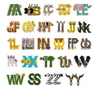 Iron On Letter Patches 52 Pieces A-Z Alphabet Applique Patches，Embroidered Patch A-Z Letter for Hats, Jackets, Shirts and Jeans DIY Craft Sewing Projects (Animal Embroidery)