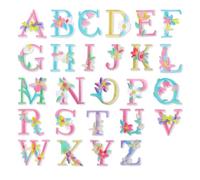 Iron on Letter Patches, 52 Pieces A-Z Iron on Letters for Fabric Sew on Flower Embroidery Alphabet Patches Iron on Embroidered Letter Patches or Clothing Shirts Jackets Hats Jeans Backpacks DIY Crafts