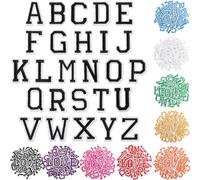 Iron on Letters and Numbers Patches for Clothes DIY Embroidered Patch A-Z, Numbers 0-9 Applique for Clothes Hats Backpacks Jackets Pants DIY Accessories (52pcs Green, Pack of Letter)