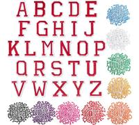 Iron on Letters and Numbers Patches for Clothes DIY Embroidered Patch A-Z, Numbers 0-9 Applique for Clothes Hats Backpacks Jackets Pants DIY Accessories (52pcs-red, Pack of Letter)