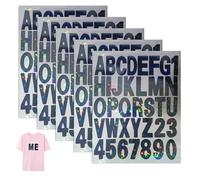 Iron on Letters for Clothes,5 Sheets 210PCS Iron-on Letters and Number 2 Inch A to Z,1 to 9 Custom Irons on Heat Transfers for Shirts for Sport T Shirts Team Name Clothes Slogan Printing DIY Crafts