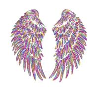 Iron-On Patch | 7.68 x 3.15 Inch Wing Repair Applique for Embroidery - Backpack Repair Applique | Tool-free Application Process for Shirt, Hoodie, Shoe, Backpack, Yes