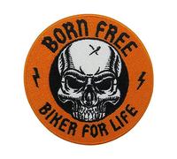 Iron-On Patch Biker for Life Motorcycle Cowl Patches, Born Free Skull Iron-On Motorcycle Back Patch Patch for Vest Finally Home