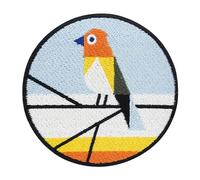 Iron-On Patch, Colourful Bird, Natural Iron-On Patch, Birds Iron-On Patch, Feather Patches for Sewing, Colourful Animal Iron-On Patches, Origami Iron-On Patch, Round Clouds Patches Finally Home