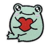 Iron-On Patch - Emotional Support Frog | Heart Patch, Animal Iron-On Patch, Cute Animal Patches for Sewing, Children's Iron-On Patches, Frog Iron-On Patch, Cute Patches Finally Home,Green,Klein
