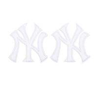 Iron-on patch for New York letters, white, 3 x 3 inches, pack of 2 for jackets and bags