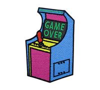 Iron-on Patch - Game Over Retro Machine | Vintage Iron on Patches, Old School Embroidery Patch, Classic Gamer ironable Patch, Oldschool Gaming Badges Finally Home