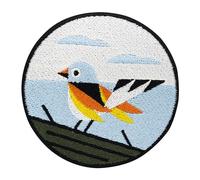 Iron-On Patch - Geometric Bird | Nature Sew-On Patch, Birds Iron-On Patch, Feather Patches for Sewing, Colourful Animal Iron-On Patches, Origami Iron-On Patch, Round Bird Patches Finally Home