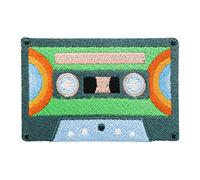 Iron-On Patch - Green Cassette | Retro Patches, Vintage Iron-On Patch, Old School Iron-On Patch Rock Music Sew-On Finally Home