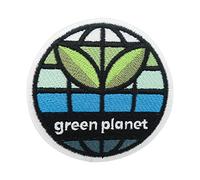 Iron-on Patch - Green Planet | Plants Embroidery Patch, Planet Earth ironable Patch, World Iron on Patches, Nature Badges Finally Home