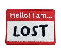 Iron-on Patch - Hello! I am...Lost | Funny Iron on Patches, Name tag Embroidery Patch, Sayings ironable Patch, Work Badges Finally Home