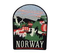 Iron on Patch Norway Viking Fjord | Boat Embroidery Patches, Iron on Badges, Nordic ironable Patch, Badges Finally Home