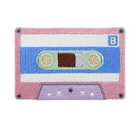 Iron-On Patch - Pink Cassette | Retro Patches, Vintage Iron-On Patch, Old School Iron-On Patch Rock Music Sew-On Finally Home