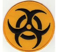 ハート Iron on Patch Sew on Embroidered Application Biohazard Badge Sign Biology Danger