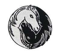 Iron-on Patch Yin & Yang Horses | Horse Head Iron on Patches, Horse Patch, Pony, Riding Embroidery Patch, Horse ironable Patch, Foal Badges Finally Home
