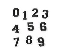 Iron On Patches 10pcs Black,White,Red,Blue 0~9 Number Letter Applique Patch,Digit Fabric Embroidery Iron On Patches for Jersey Badges(Black)