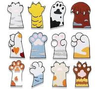 Iron on Patches 10pcs Cute Dog Paw Embroidery Cloth Sticker Puppy Kitten Patch Computer Chapter Boy(Color 13 (1set))