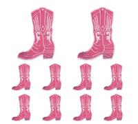 Iron on Patches 10Pcs Hot Pink Series Embroidery Patch DIY Cartoon Cat Leopard Love Flame Iron On Patches for Clothing Sew Applique(PE9782CT)