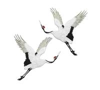 Iron On Patches 1SET Patches for Clothing Embroidery Applique Sew on Red-Crowned Crane Birds Decor DIY Embroidered Stickers for Clothes(StyleA,Small)