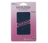 Hemline Iron-On Patches – 2 Pieces, 10 x 15 cm – Denim