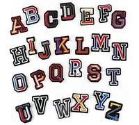 Iron On Patches 26 Black and White Color English Letters Embroidery Back Glue Patch Stickers School Uniform Number Pinyin Clothing Accessories Cloth Stickers, Embroidery