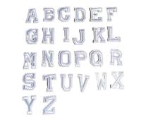 Iron On Patches 26PCS/Small A~Z Coloured Alphabet English Letters Clothes Stickers,Fabric Applique Iron On Patch Embroidery Sewing Supplies(White-A-Z)