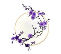Iron On Patches 2PCS Plum Blossom Flower Applique Clothing Embroidery Patch Fabric Sticker Iron On Craft Sewing Repair Embroidered Tools(Style E)