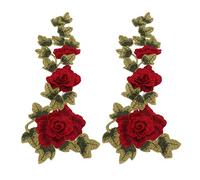 Iron on Patches,2Pcs Rose Flower Patch Embroidered Iron on Applique Sew on Appliquepatch Ornaments for Clothes Jackets Jeans Craft Sewing Clothing Other Fabrics