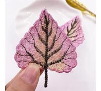 Iron On Patches 5pcs Colorful Leaf Embroidered Clothes Patchs Wedding Sewing Applique for DIY Headwear Hat Decor Accessories Craft(3)