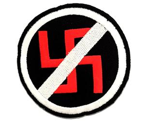 Iron on Patches - Anti Nazi - Black - Ø7,5cm - Application Embroided Patch Badges by catch-the-patch®