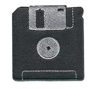 Iron on Patches - Disk Floppy - Several Colors Selectable - 5,5 x 5,5 cm - by Catch-The-Patch® Application Embroided Patch Badges, Color:Black