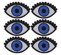 Iron On Patches, DIY Sewing Clothes Decorations, 6pcs Big Eye Pattern Bright Colors - Easy to Iron, Durable Cotton Material, Perfect for Jackets and Hats