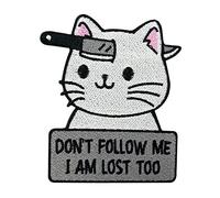 Iron-on Patches - Dont Follow Me I am Lost Too Cat | Animal Iron-on Patches, Saying Patch, Embroidery Patch, Ironable Badges Finally Home