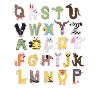 Iron On Patches for Backpacks, 26 Pieces Embroidered Patches, 10x10x2cm Cute Colorful Animal Alphabet Design Decals | Embroidered Decals for Jeans Upholstery Jacket Rug Uniform Shirt