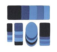 Iron On Patches for Jeans - Fabric 12.5x12.5x0.5cm | Iron-On Repair Kit | Denim Patches | 25 Pieces for Clothing Pants Jacket Bag Backpack Hat Pocket Knee Thigh, Cotton Assorted Shades of Blue Repair