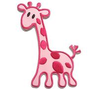 Iron on Patches - Giraffe Animal Children - Several Colors Selectable - 9,4 x 6,5 cm - by catch-the-patch® Application Embroided Patch Badges, Color:Pink