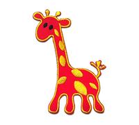 Iron on Patches - Giraffe Animal Children - Several Colors Selectable - 9,4 x 6,5 cm - by catch-the-patch® Application Embroided Patch Badges, Color:red/Yellow