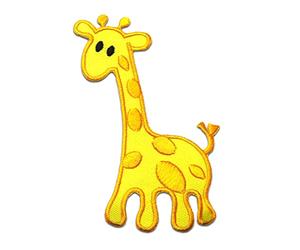 Iron on Patches - Giraffe Animal Children - Several Colors Selectable - 9,4 x 6,5 cm - by catch-the-patch® Application Embroided Patch Badges, Color:Yellow