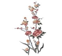 Iron On Patches Large Flower Embroidery Patch Sewing On Clothes Coat Dress Accessory DIY Plum Blossom Floral Applique Fabrics Decoration(Large)