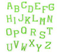 Iron on Patches Letters 26pcs A-Z Alphabet Patches Animal Shaped DIY Motif Iron On Or Sew On Patches Appliques for Jeans Jackets Backpacks(Green)