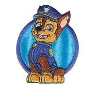 Iron on Patches - Paw Patrol 'Chase 1' - Blue - 7x6cm - Application Embroided Patch Badges