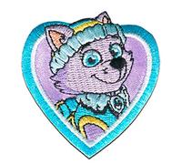 Iron on Patches - Paw Patrol 'Everest' - Purple - 6x6cm - Application Embroided Patch Badges