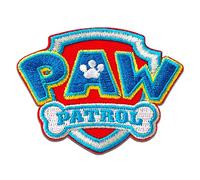 Iron on Patches - Paw Patrol Logo - Blue - 4,7x6,4cm - Spin Master Application Embroided Patch Badges