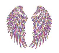 Iron On Patches - Wing Embroidery Repair Applique, Decorative Jeans Applique for Clothing and Accessories Perfect for Jacket Hat Jeans Shirt Hoodie Shoe Dress Handicraft DIY Sewing and Fashion