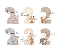 Iron-on Transfer Birthday Number 2, Two, Children's Birthday, Iron-On Motif, Animal, Bear, Giraffe, Fox, Applique, Birthday, DIY, Iron-on, T-Shirt, Bag, Body, Birthday, Gift, Decoration, 2nd Birthday