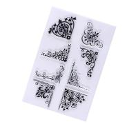 Iron Orchid Corner Clear Rubber Stamps European Pattern Border Vintage Transparent Silicone Stamp Seals for Card Making Decoration Handmade Photo Album Notebook Decor