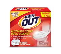 Iron OUT Automatic Toilet Bowl Cleaner, Repel Rust and Hard Water Stains with Every Flush, Household Toilet Cleaner, Pack of 1, 6 Tablets, White