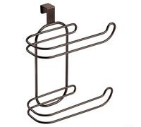 Iron Over The Tank Toilet Roll Holder, Sturdy Metal Loo Roll Dispenser For Cistern, Space Saving Bathroom Tissue Storage Rack, Modern WC Organizer Stand(black)